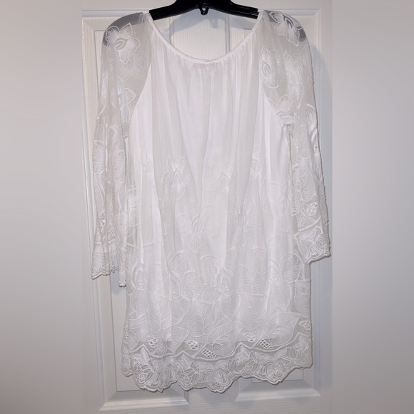 Belambra white lace tunic blouse with tags attached, made in Italy - Picture 2 of 6